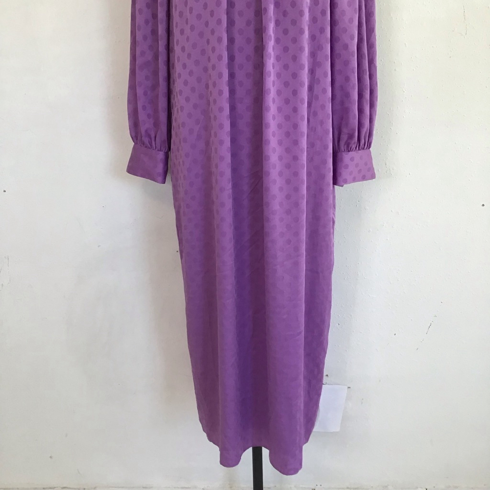 Women's Kate Spade Purple Polka Dot Long Sleeve Dress Size 4 - Picture 8 of 14
